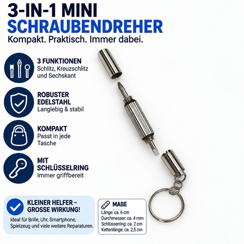 Mini schraubendreher 3in1 - schraubendreher,